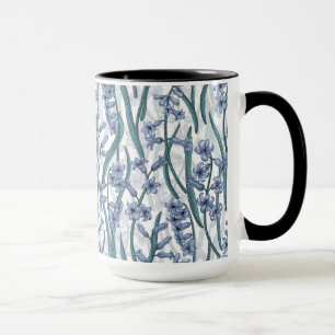 Blauwe Hyacint bloemen op wit Mok