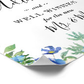 Blauwe Hydrangea Advies en Gelukwensen Bord Poster (Hoek)