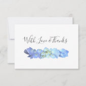 Blauwe Hydrangea Blank Bloemen Dank u Kaarten (Voorkant)
