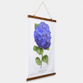 Blauwe hydrangea "Blauwe hemel" Florale botanische Hangend Wandkleed (Gebogen)