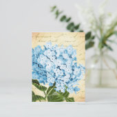 Blauwe hydrangea Bloem Botanisch Briefkaart (Staand voorkant)