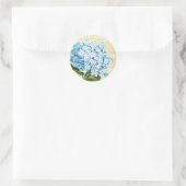 Blauwe Hydrangea Bloem Botanisch Ronde Sticker (Tas)