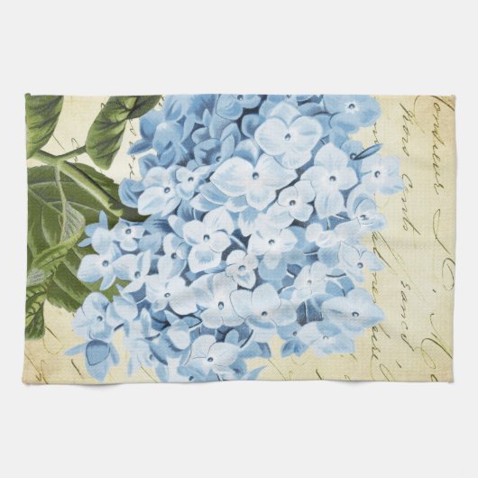 Blauwe hydrangea Bloem  Botanisch Theedoek (Horizontaal)