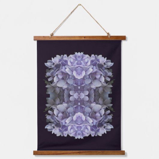 Blauwe Hydrangea bloemblaadjes Abstract Hangend Wandkleed (Voorkant)