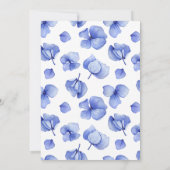 Blauwe Hydrangea bloemblaadjes niet-foto Save The Date (Achterkant)