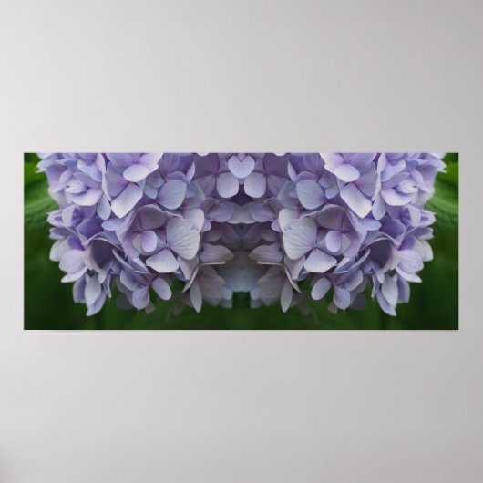 Blauwe Hydrangea bloemblaadjes Spiegel Abstract Poster (Voorkant)