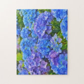 Blauwe Hydrangea Bloemen Bloemen Bloemen Waterverf Legpuzzel (Verticaal)