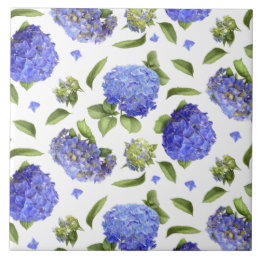 Blauwe Hydrangea Bloemen Botanische Kunst Tegeltje