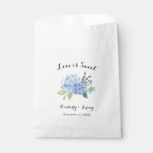 Blauwe Hydrangea Bloemen Bruiloft Favor Bag