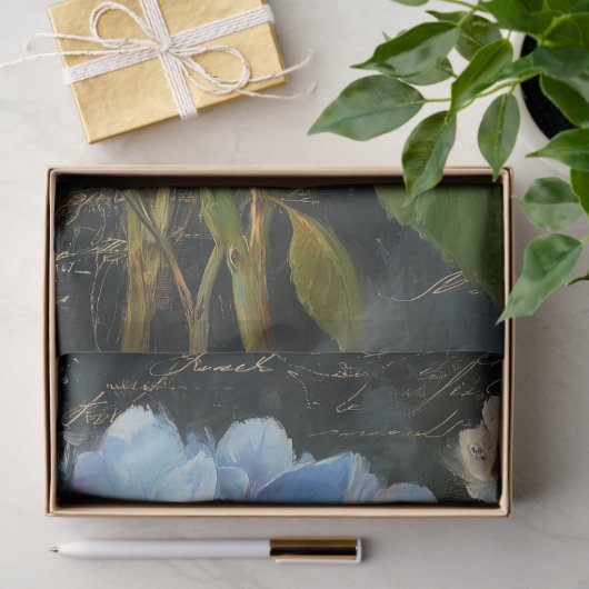 Blauwe Hydrangea Bloemen Decoupage Tissuepapier (Geschenk)