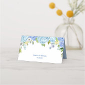 Blauwe Hydrangea Bloemen Groen Trouwtafel (Achterkant)