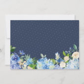 Blauwe Hydrangea Bloemen Hand Lettering Dank u Bedankkaart (Achterkant)
