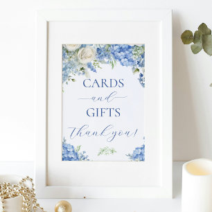 Blauwe Hydrangea Bloemen Kaarten en Geschenken Par Poster