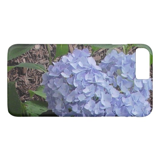 Blauwe Hydrangea Bloemen Telefoon Case (Achterkant (Horizontaal))