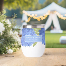 Blauwe Hydrangea Bloemenbruiloft Gepersonaliseerde
