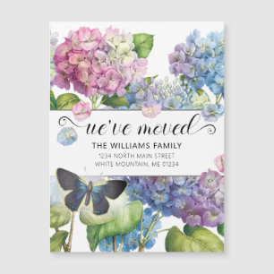 Blauwe Hydrangea Bloemenvlinder Bewegen