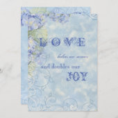 Blauwe Hydrangea Bloemenwervelingen - Uitnodiging  (Voorkant / Achterkant)