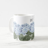 Blauwe Hydrangea Bloom Hamptons Keramisch Koffiemok (Voorkant links)