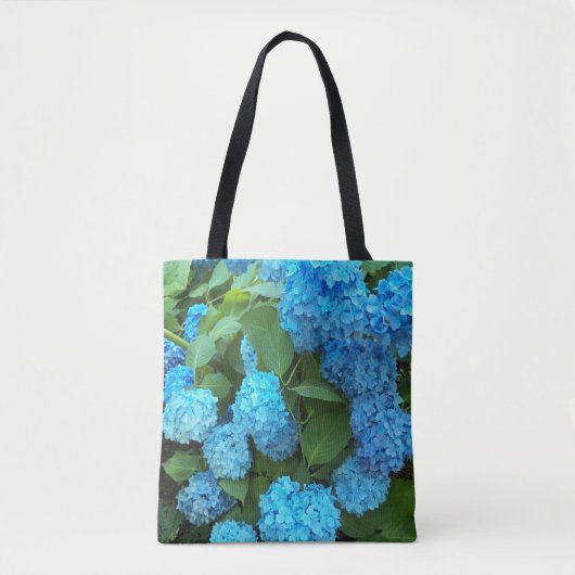 Blauwe hydrangea Blooms Floral Draagtas (Voorkant)