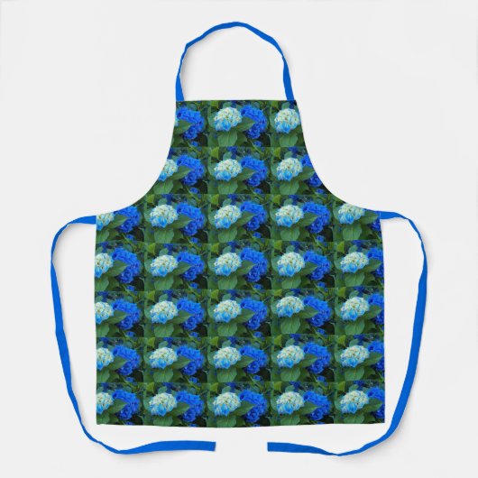 Blauwe hydrangea Blooms Floral Pattern Schort (Voorkant)