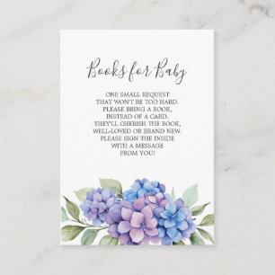 Blauwe Hydrangea Boeken voor Baby Shower Kaart