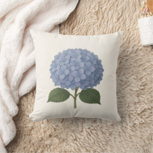 Blauwe Hydrangea Botanische Illustratie Design Kussen