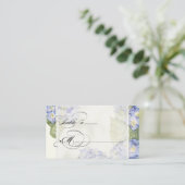 Blauwe Hydrangea Bracket Floral Formele Bruiloft Plaatskaartje (Staand voorkant)