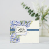 Blauwe Hydrangea Bracket Floral Formele Bruiloft Uitnodiging Briefkaart (Staand voorkant)