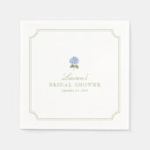 Blauwe Hydrangea Bruidsdouche Servetten (Voorkant)