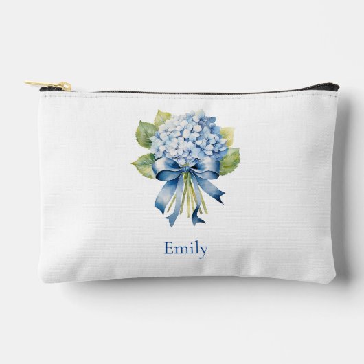 Blauwe Hydrangea Bruidsmeisje Cosmetische Etui (Voorkant)