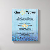 Blauwe Hydrangea bruiloft geloften op Canvas (Voorkant)