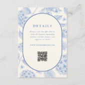 Blauwe Hydrangea Bruiloft QR Code Informatiekaartje (Voorkant)