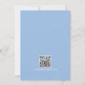 Blauwe Hydrangea Crest Monogram QR-code Save The Date (Achterkant)