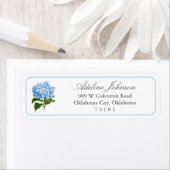Blauwe Hydrangea Flower Custom Return Adres Label (Insitu)
