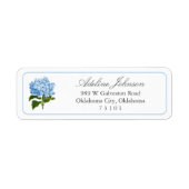 Blauwe Hydrangea Flower Custom Return Adres Label (Voorkant)