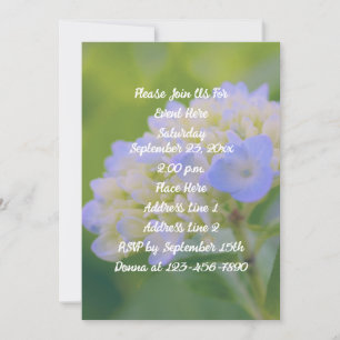 Blauwe Hydrangea Flower Party Kaart