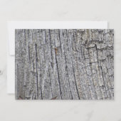 Blauwe hydrangea & hart, monogram op houtbruiloft kaart (Achterkant)