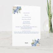 Blauwe Hydrangea-herdenkingsprogramma voor levensv (Achterkant)