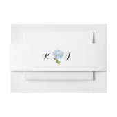 Blauwe Hydrangea InitialWeddin Invitation Belly Ba Uitnodigingen Wikkel (Voorkant Voorbeeld)