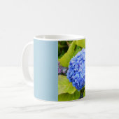 Blauwe hydrangea koffiemok (Voorkant links)
