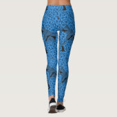 Blauwe hydrangea leggings (Achterkant)