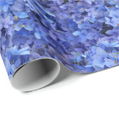 Blauwe hydrangea met papierglansvulling cadeaupapier (Rol Hoek)