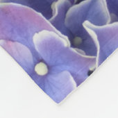 Blauwe hydrangea met witte rand rugleuning fleece deken (Hoek)