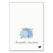 Blauwe Hydrangea Naam Lamb Maaltijd optie Plaatska Kaart (Voorkant)