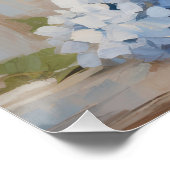 Blauwe Hydrangea olieverfschilderij Muurkunst Perfect Poster (Hoek)