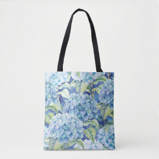 Blauwe hydrangea overal tas
