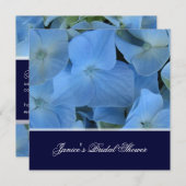 Blauwe hydrangea/romantisch vrijgezellenfeest/brui kaart (Voorkant / Achterkant)