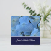 Blauwe hydrangea/romantisch vrijgezellenfeest/brui kaart (Staand voorkant)
