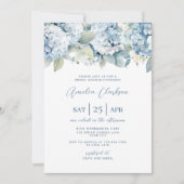 Blauwe Hydrangea Something Blue Bruiloftsshower Ui Kaart (Voorkant)