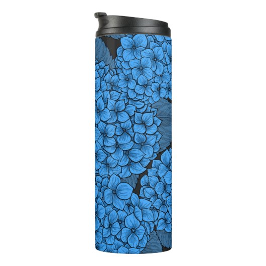 Blauwe hydrangea thermosbeker (Geroteerd rechts)
